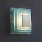 Tiered Ice-Cast Glass LED Wall Sconce