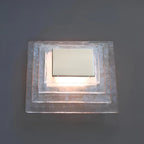 Tiered Ice-Cast Glass LED Wall Sconce