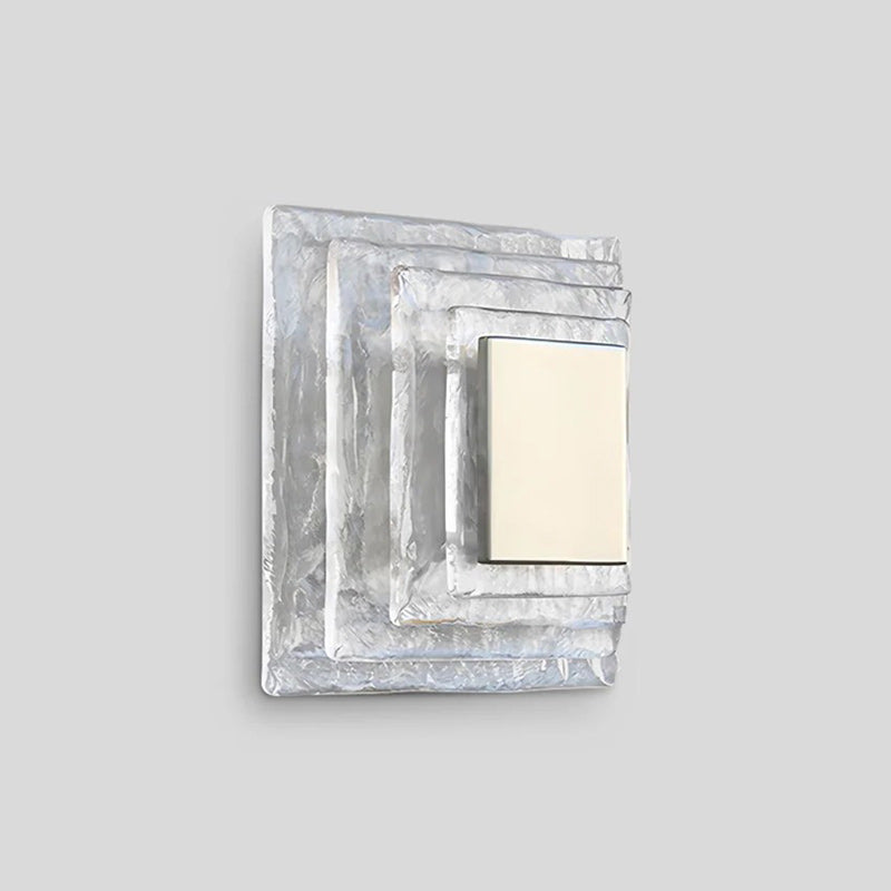 Tiered Ice-Cast Glass LED Wall Sconce