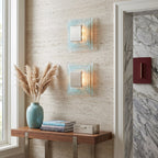 Tiered Ice-Cast Glass LED Wall Sconce