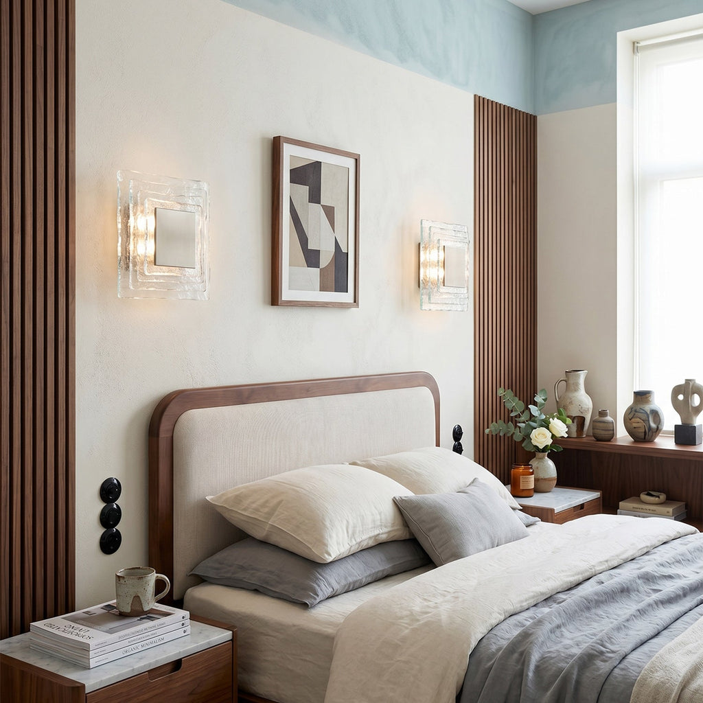 Tiered Ice-Cast Glass LED Wall Sconce