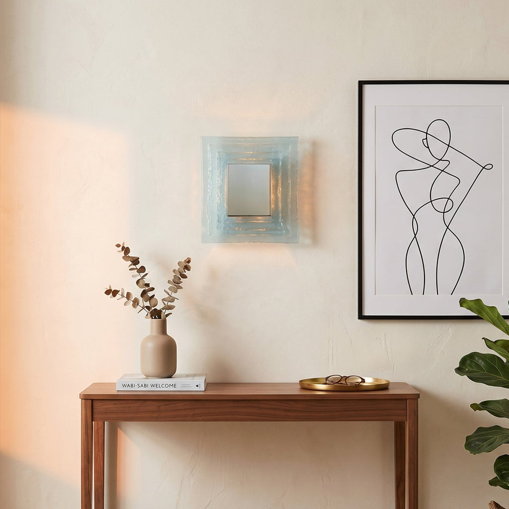 Tiered Ice-Cast Glass LED Wall Sconce