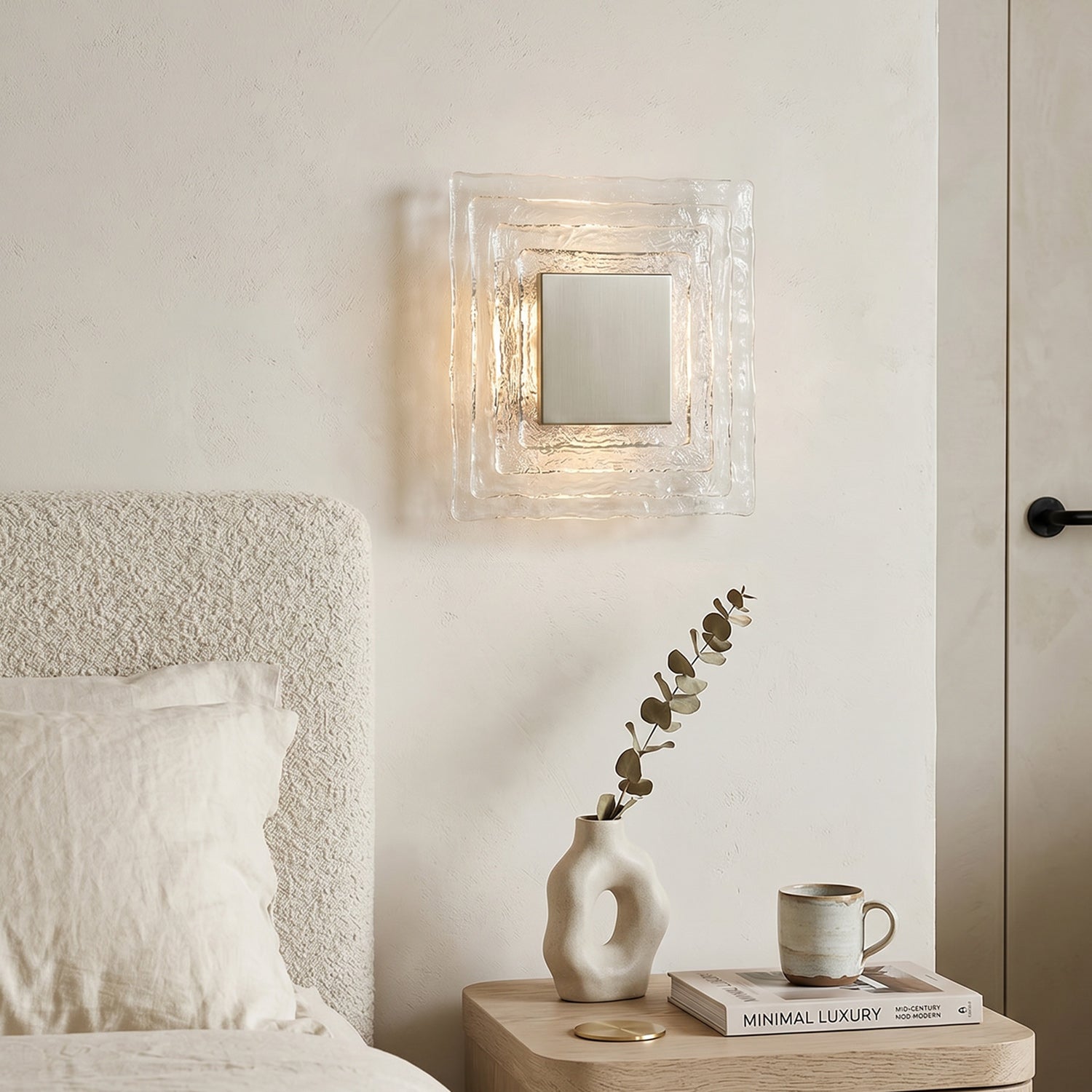 Tiered Ice-Cast Glass LED Wall Sconce
