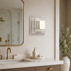 Tiered Ice-Cast Glass LED Wall Sconce