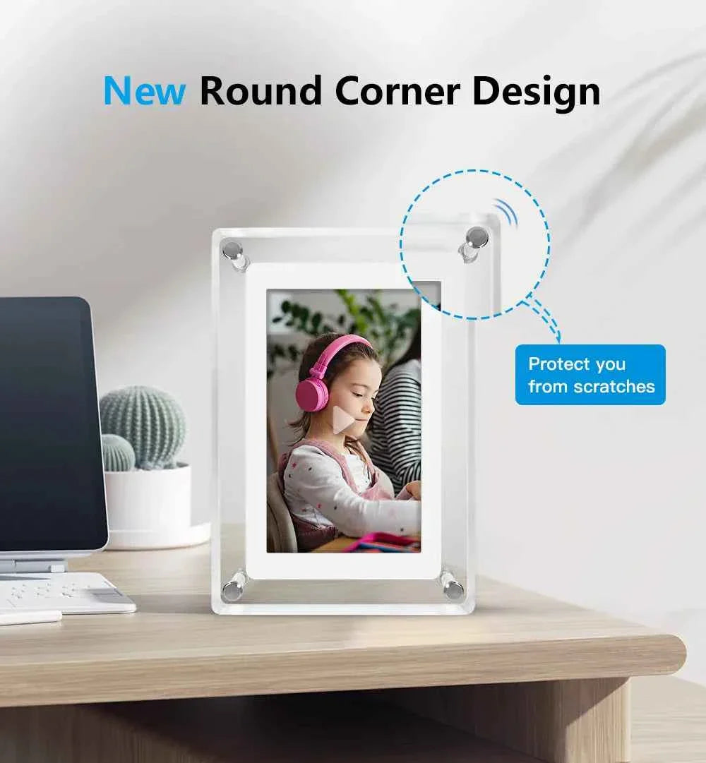 Cleo Digital Photo Frame | Acrylic Design with IPS HD Display