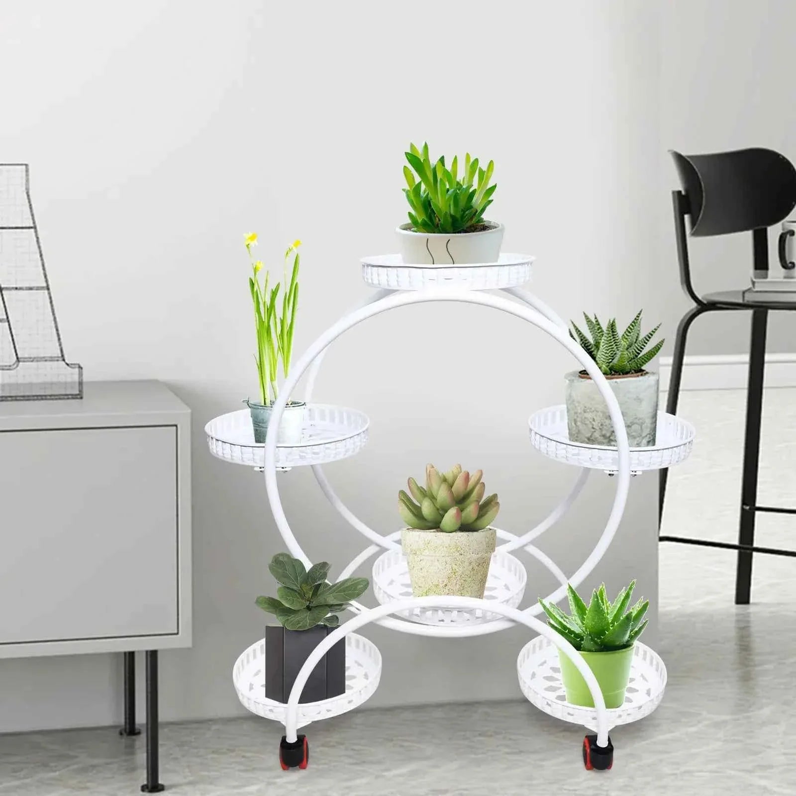 Bela Metal Plant Stand | 6-Tier with Wheels, Indoor & Outdoor Use