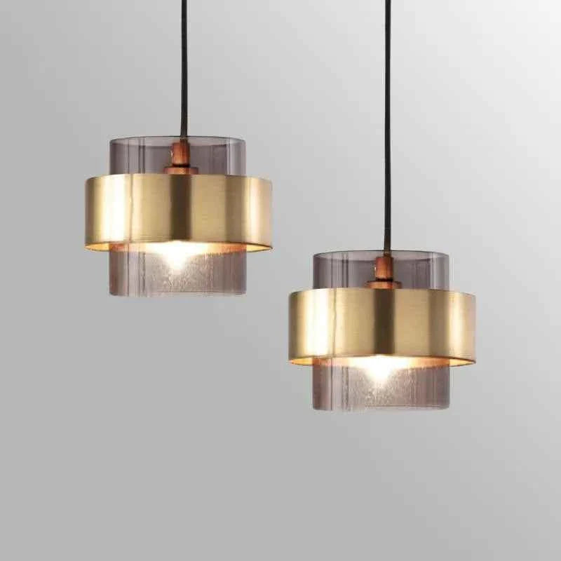 Brio Pendant Light | Smoked Glass & Brass Design