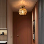 Bamboo Glow Ceiling Lamp | Handwoven Natural Design, Ambient Lighting