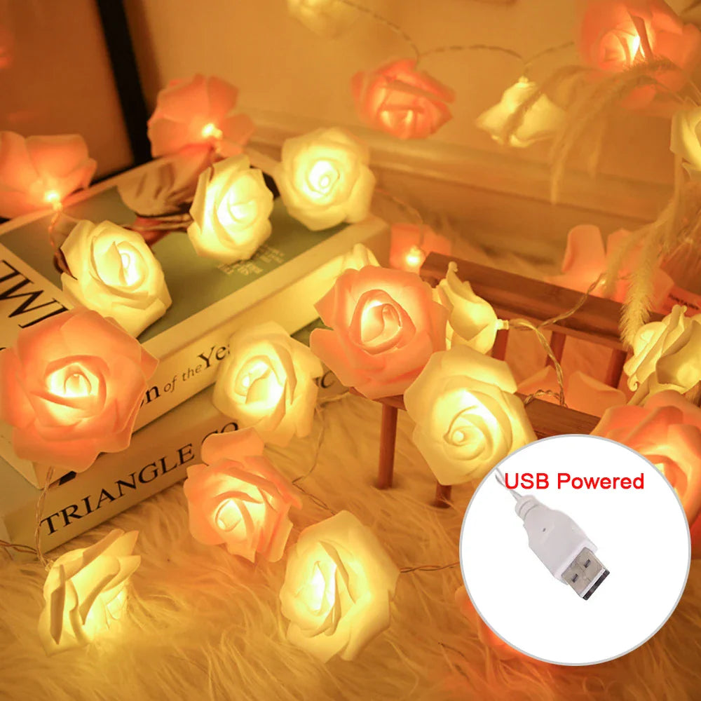 Elodie – Atmospheric LED Rose Light Garland on USB or Battery