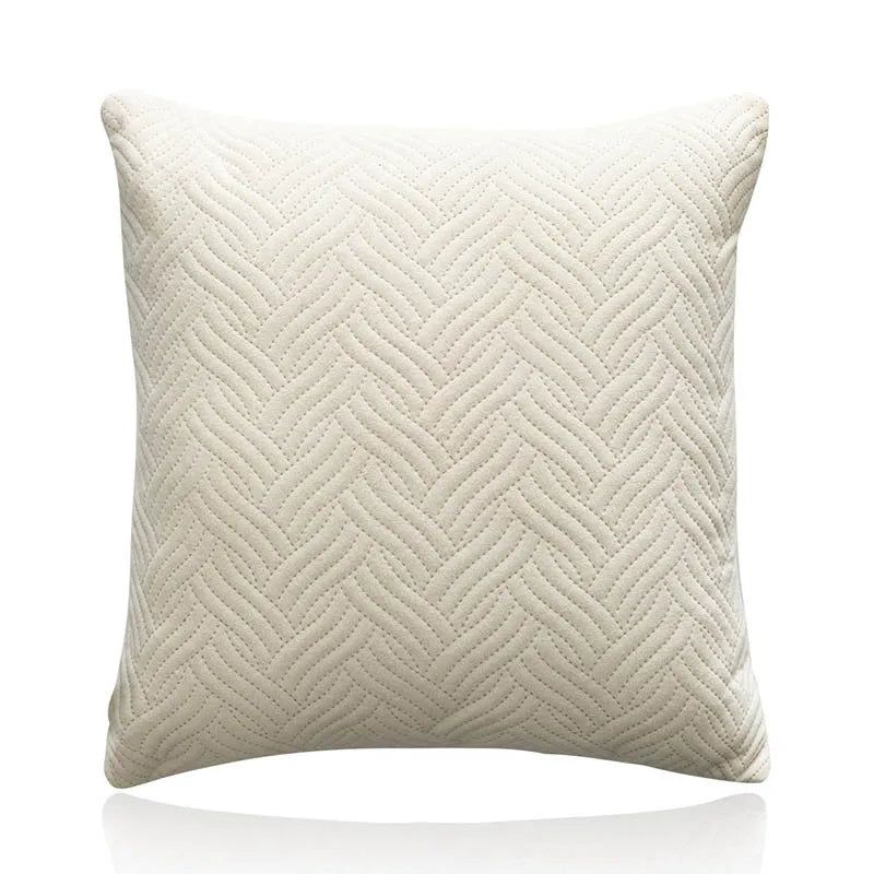 Cavira - Velvet Decorative Pillow Cover with Embroidered Pattern