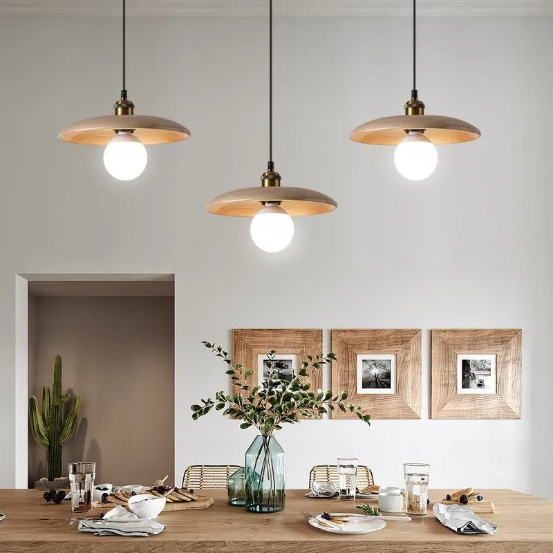 Virena - Nordic Minimalist Wooden LED Hanging Lamp