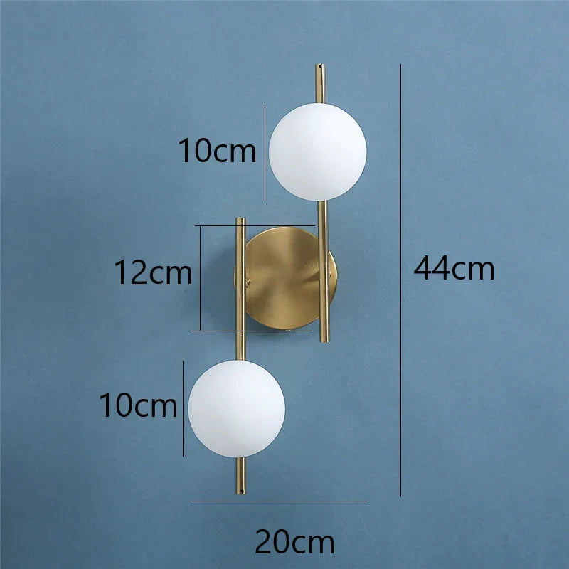 Bela Wall Light | Modern Dual-Globe, Gold Finish
