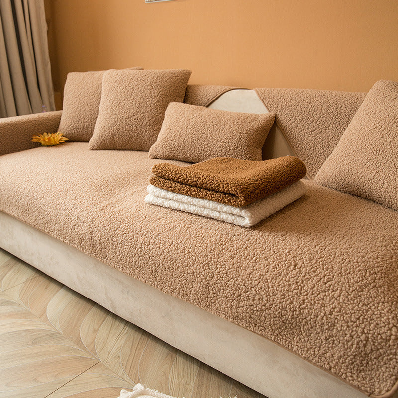 Sherpa Sofa Cover Anti Slip Fleece Furniture Protector