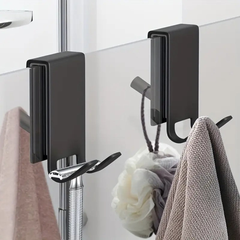 Shower Hooks Stainless Steel Polished Finish Over Glass Door