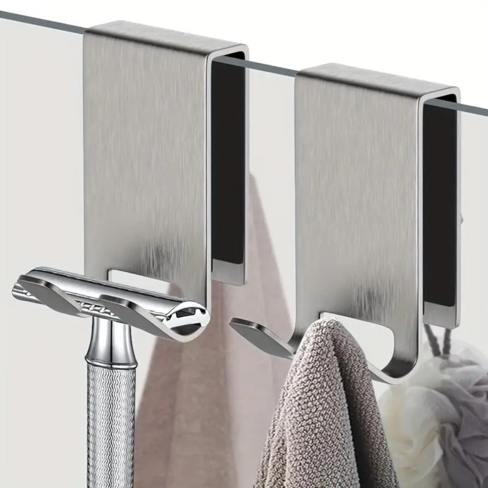 Shower Hooks Stainless Steel Polished Finish Over Glass Door