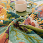 SiennaLoom: Decorative Cotton Blankets with Floral Pattern and Light Texture – for Sofa and Bedroom