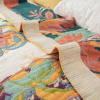 SiennaLoom: Decorative Cotton Blankets with Floral Pattern and Light Texture – for Sofa and Bedroom