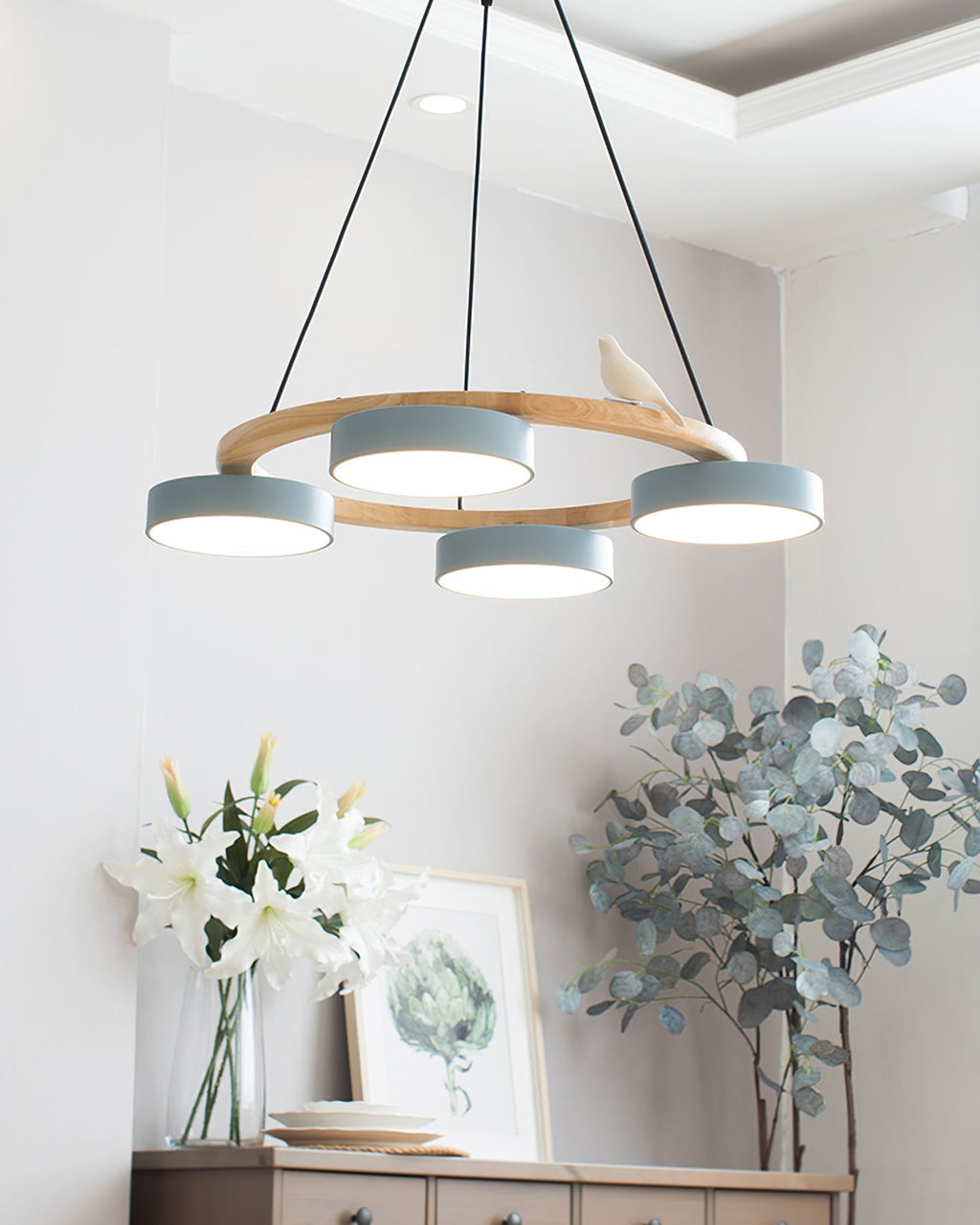 Breeza Chandelier | Nature-Inspired LED with Adjustable Height
