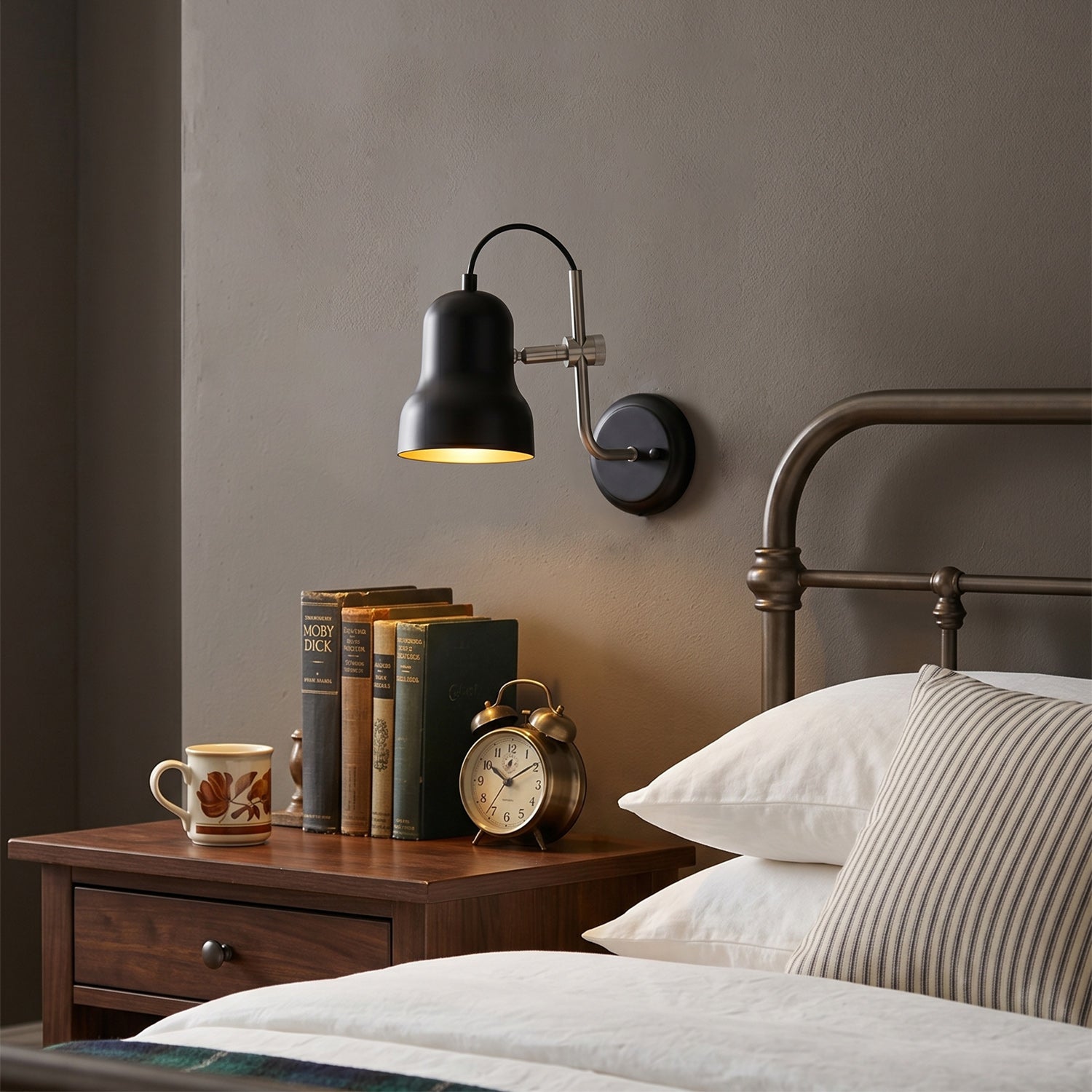 Adjustable Task Wall Sconce, Bell Shade