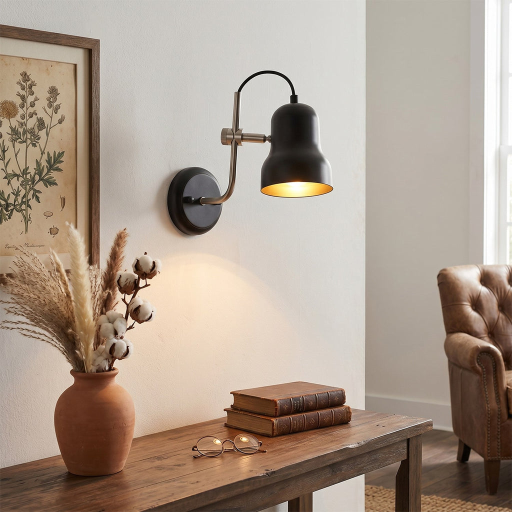 Adjustable Task Wall Sconce, Bell Shade
