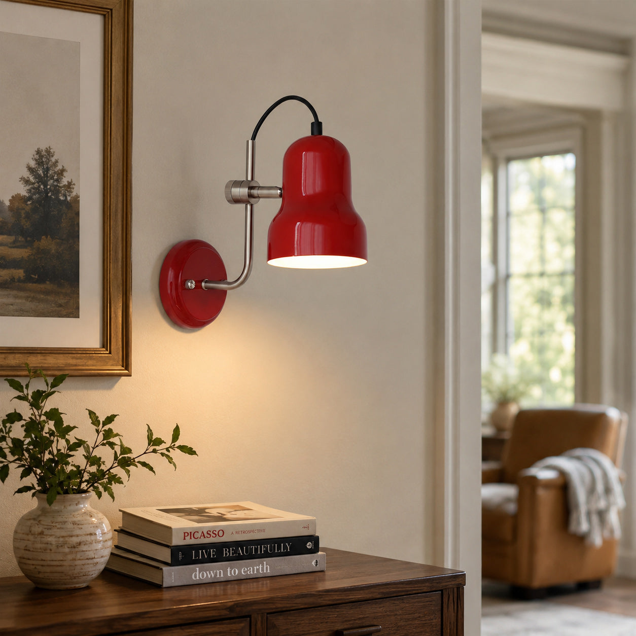 Adjustable Task Wall Sconce, Bell Shade