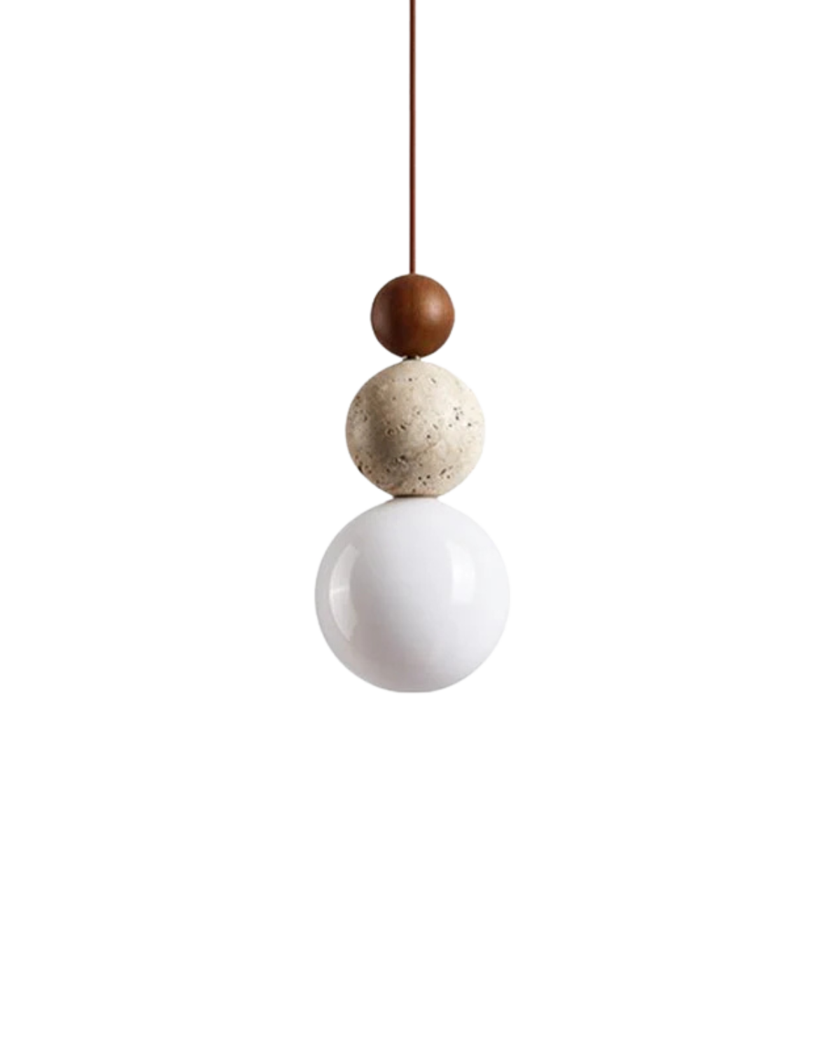 SilenVéra: Modern Wooden Pendant Light with Glass Sphere & Warm White LED Light – for Dining Room & Living Room