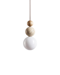 SilenVéra: Modern Wooden Pendant Light with Glass Sphere & Warm White LED Light – for Dining Room & Living Room