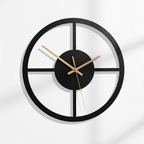 Silent Wall Clock Geometric Black Acrylic Quartz Design