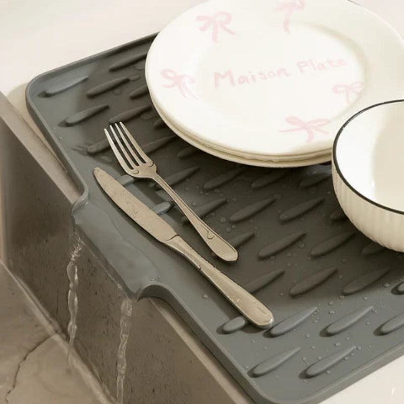Dish Drying Mat Silicone Heat Resistant Rollable Kitchen Mat