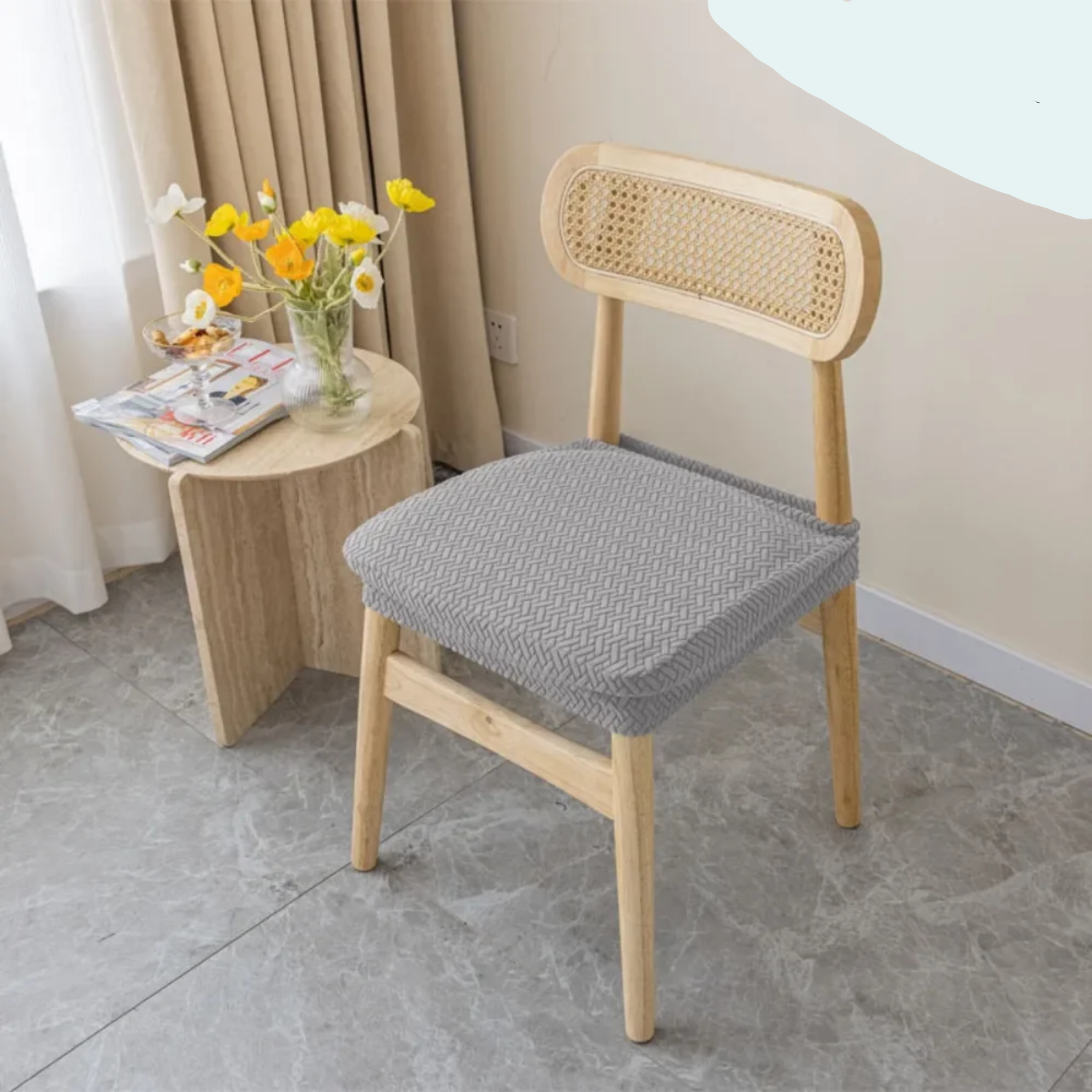 Chair Covers Waterproof Jacquard Polyester Stretch Fit