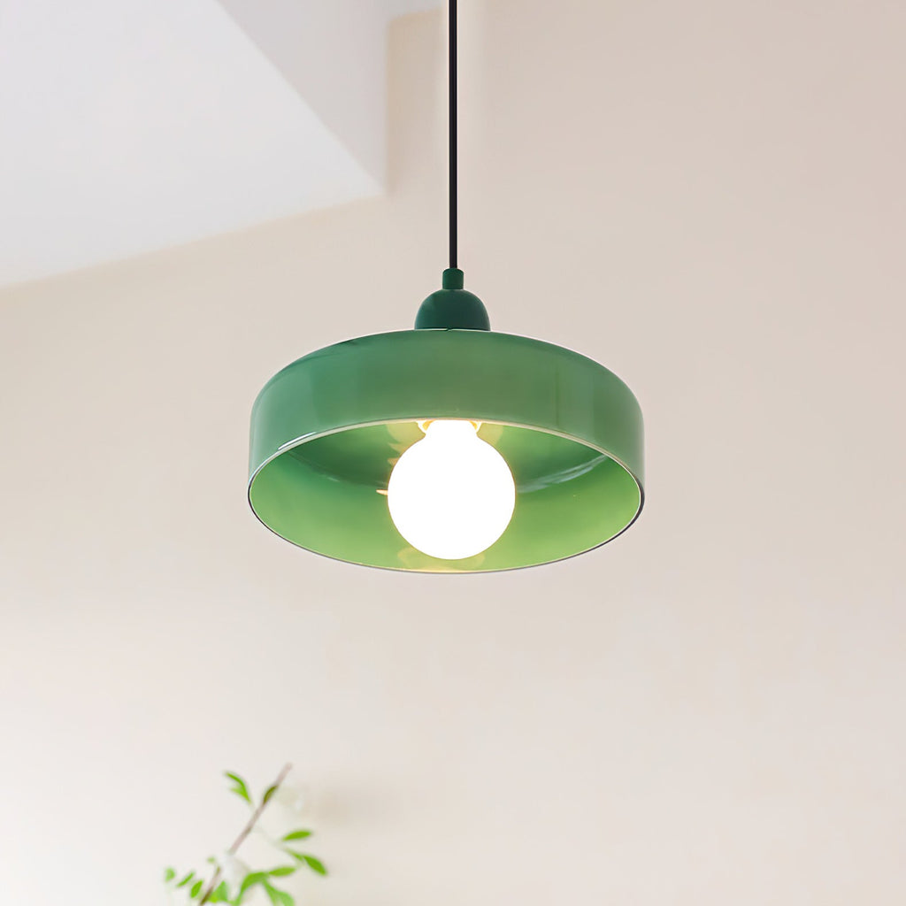 Round Green Glass Pendant Lamp