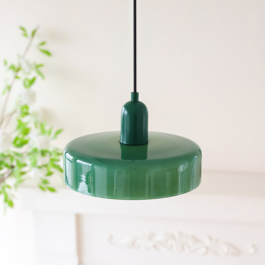 Round Green Glass Pendant Lamp