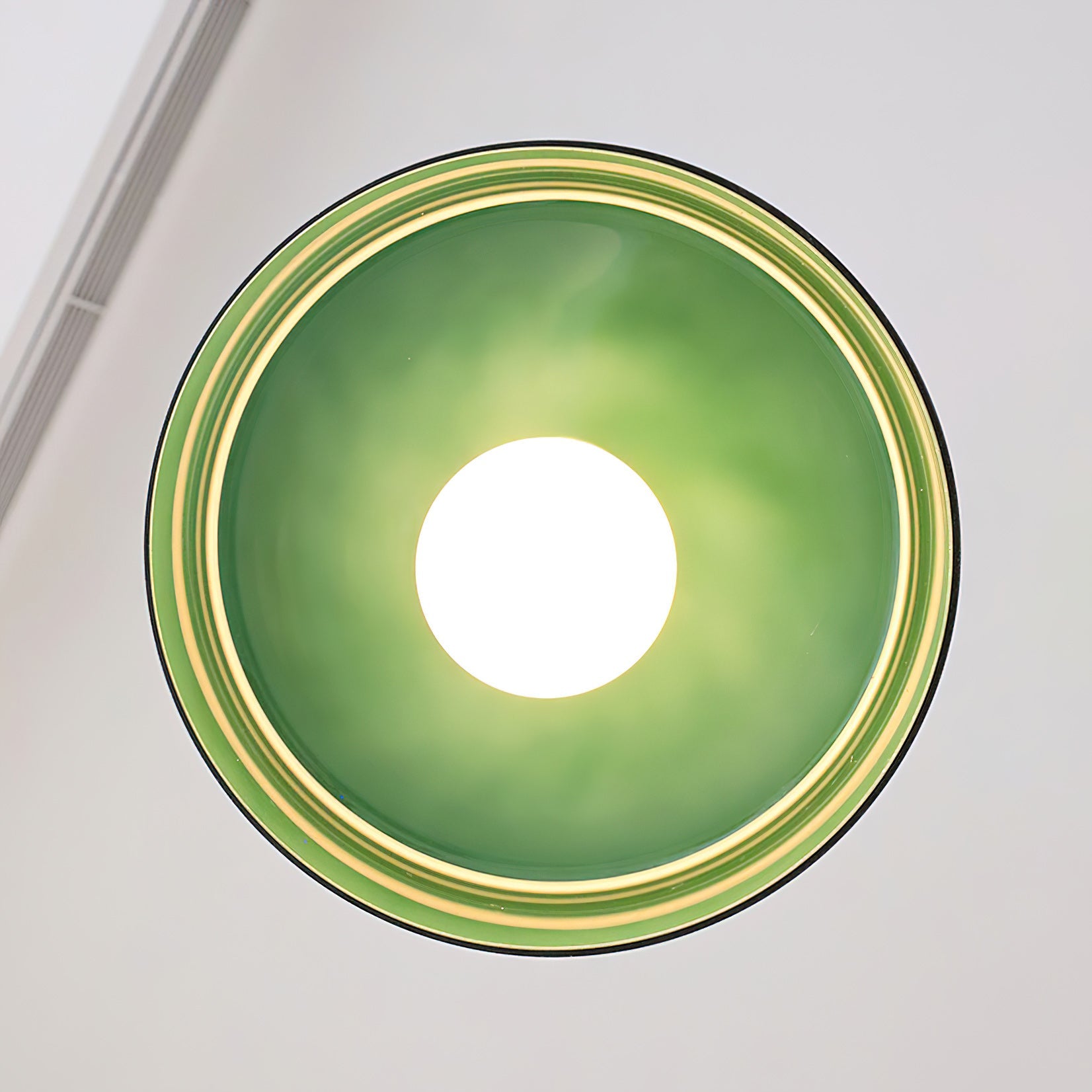 Round Green Glass Pendant Lamp