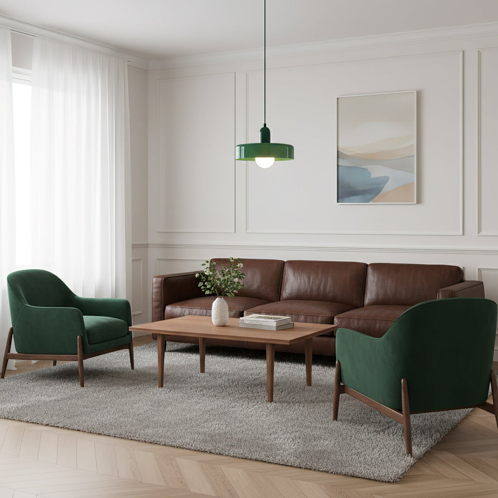 Round Green Glass Pendant Lamp