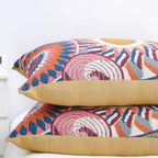 SkandiSonne: Cushion Cover with Buttons & Sun Print – Decorative & Comfortable for Bedroom (Set of 2)