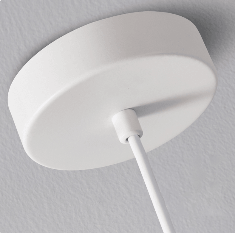 Lyrassa - Scandinavian Hanging Lamp Wood Look Metal Minimalist Design