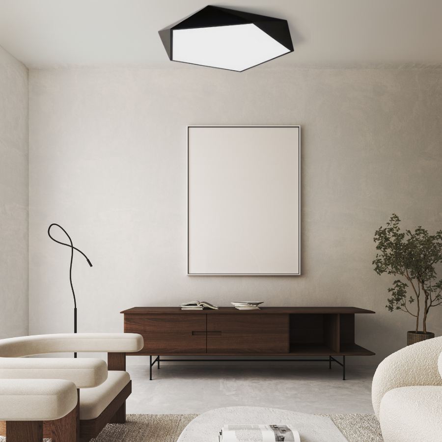 Skydor Ceiling Light | Modern Geometric LED, Dimmable Options