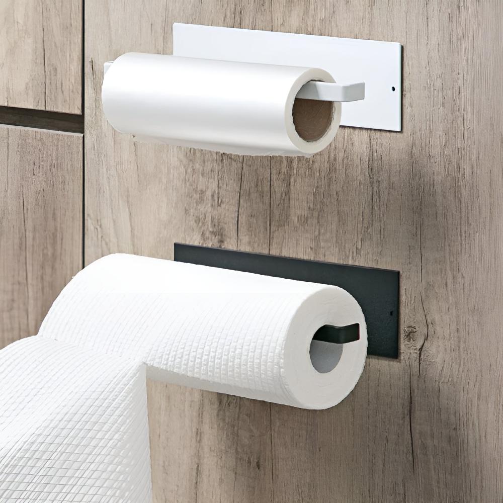 Wall Mounted Kitchen Roll Holder Iron Adhesive Space Saving