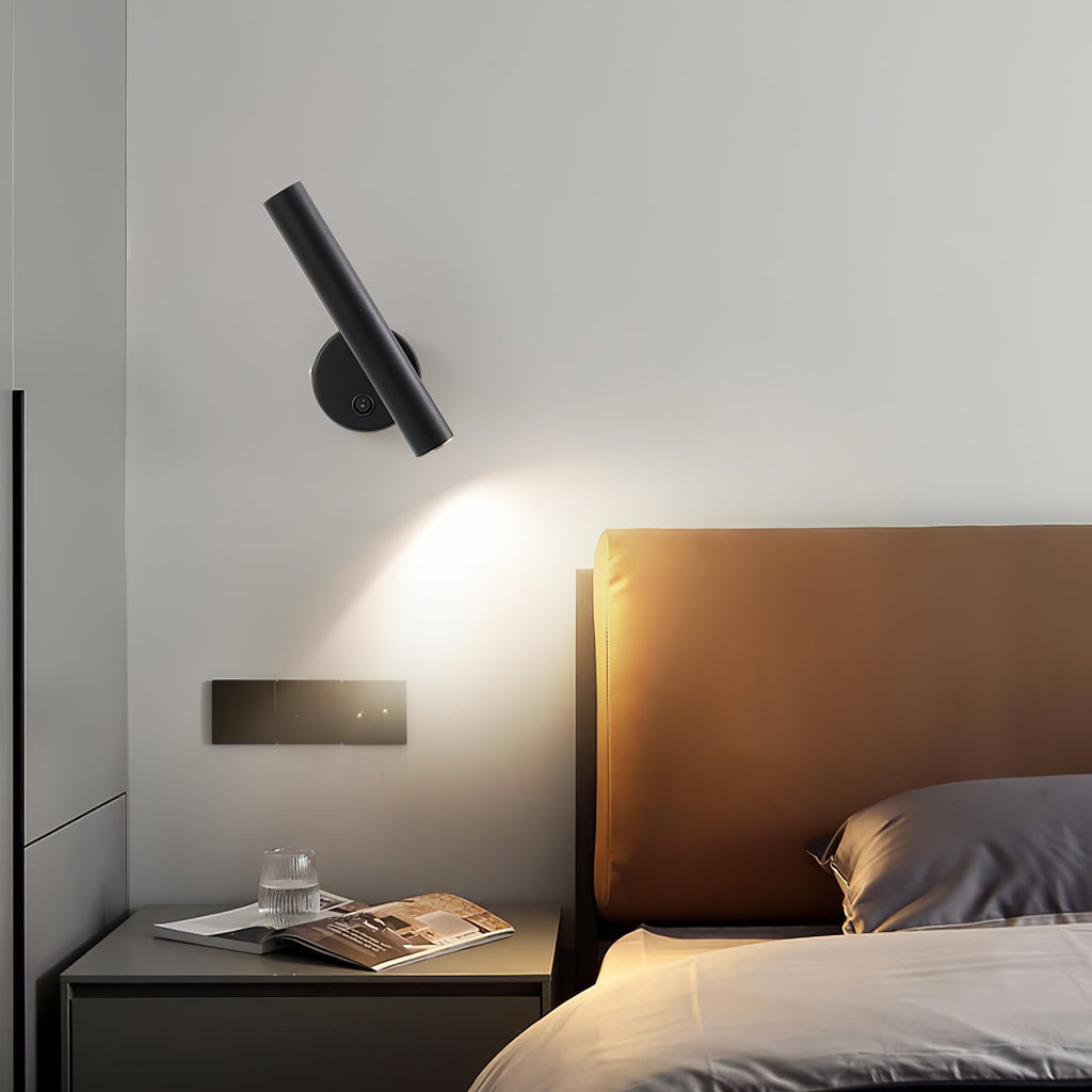 Slender Adjustable Wall Lamp with Integrated LED, Black Finish – Modern Sconce Light for Indoor Spaces