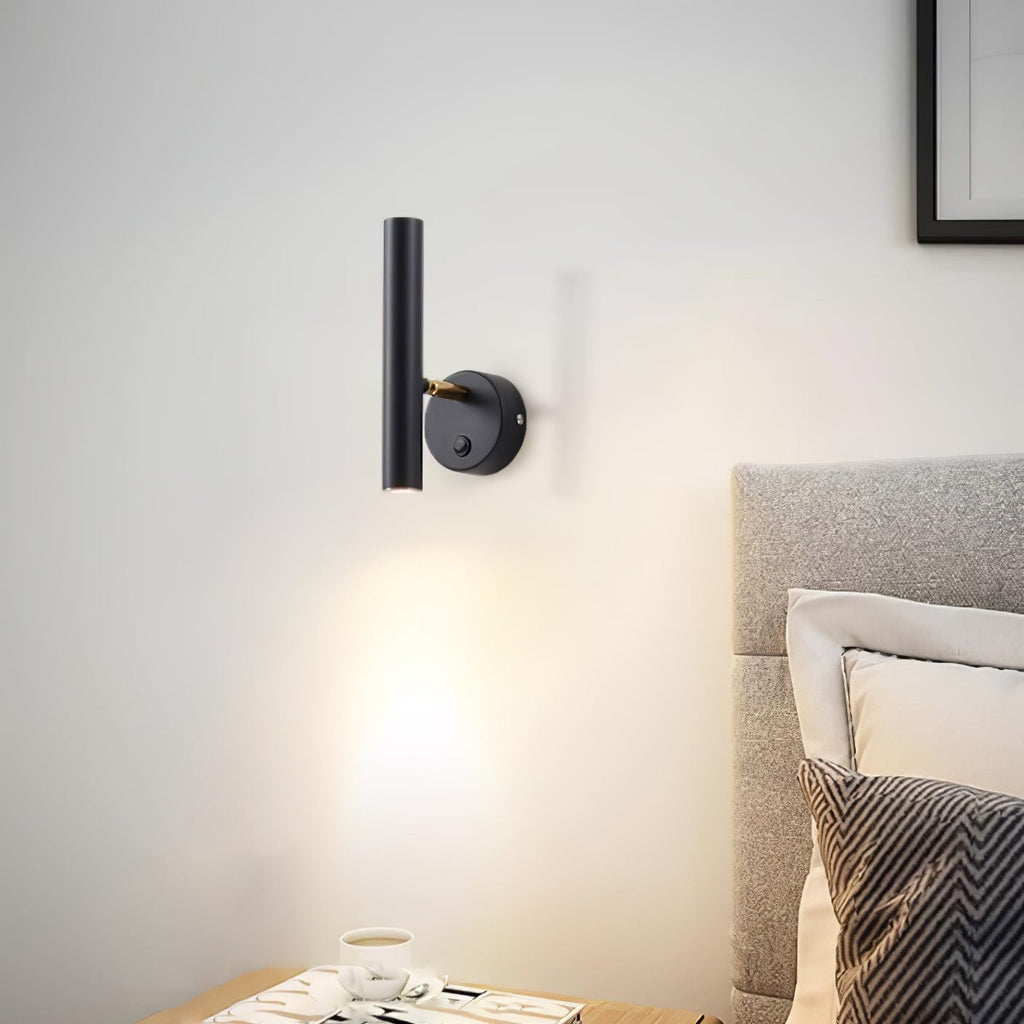 Slender Adjustable Wall Lamp with Integrated LED, Black Finish – Modern Sconce Light for Indoor Spaces