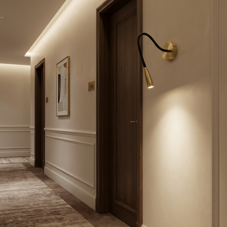 LED Wall Sconce, 3W Integrated LED, Adjustable Angle, Hardwired Mounting