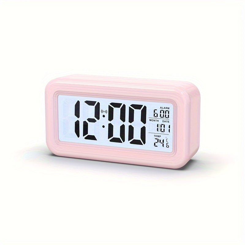Digital Alarm Clock, LCD Display, Snooze Function, Compact Design