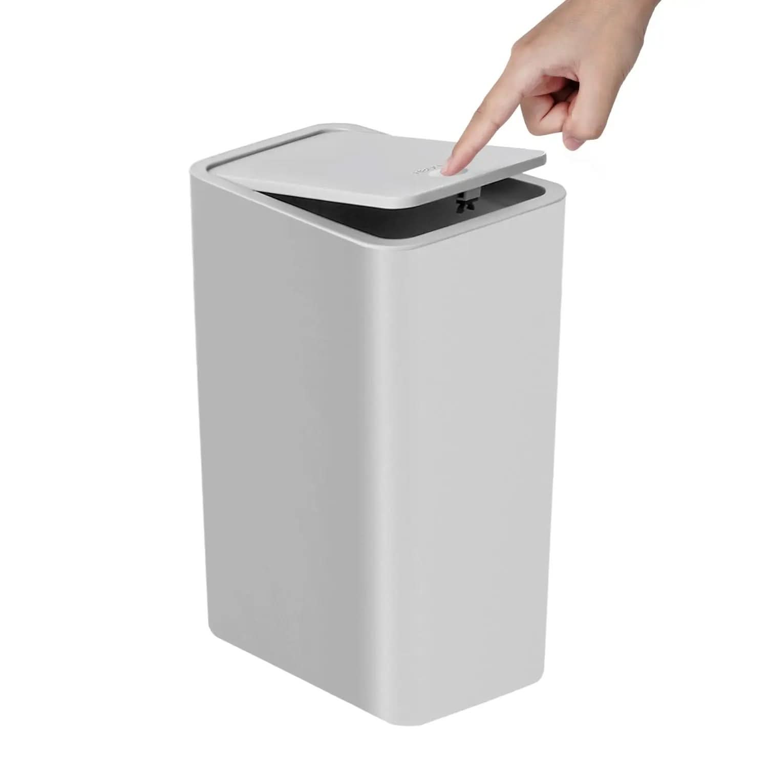 Press Top Trash Can Slim Compact Design & Odor-Resistant Design