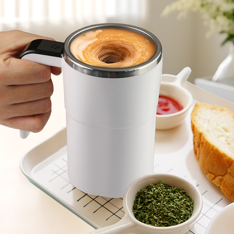 Smart Coffee Cup with Automatic Mixing and Digital Temperature Display