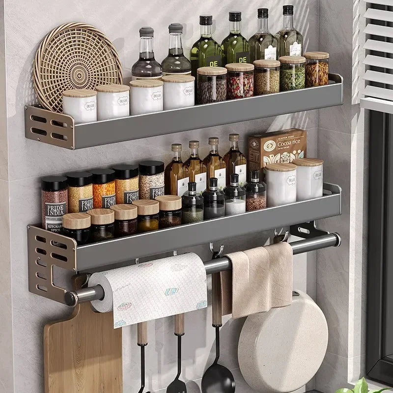 Kitchen Storage Organizer Wall Mounted Pantry Storage Rack Durable Material