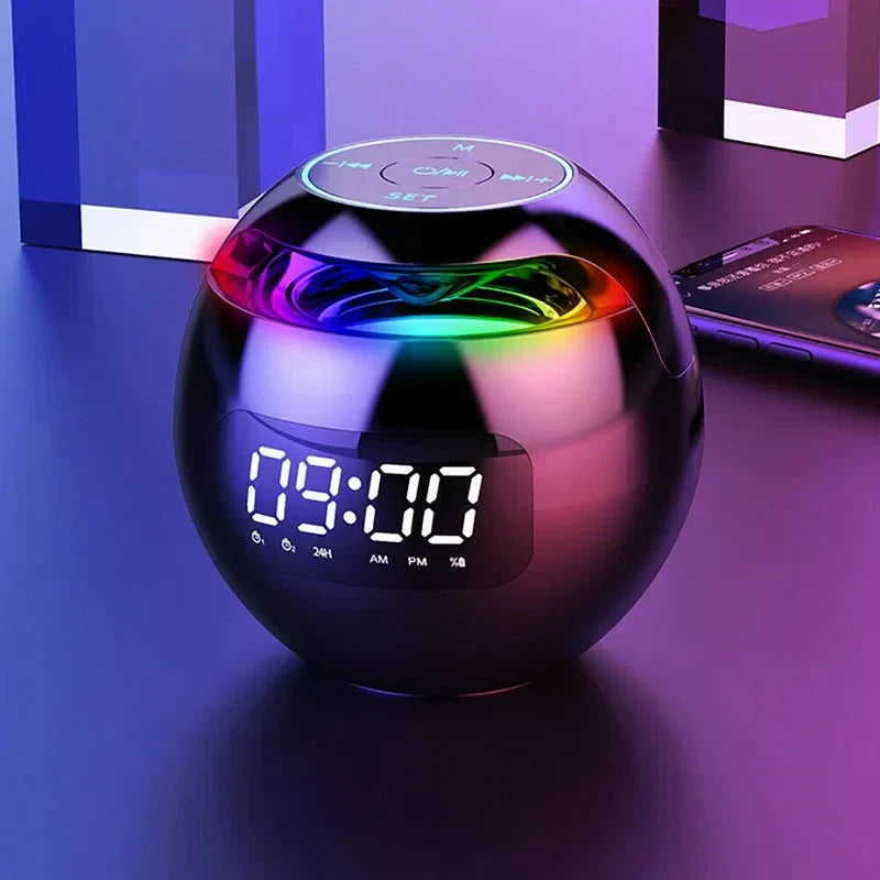 LED Alarm Clock FM Radio Bluetooth Speaker ABS Plastic Construction