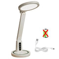 LED Desk Lamp with Digital Clock Touch Control Adjustable Brightness Plastic