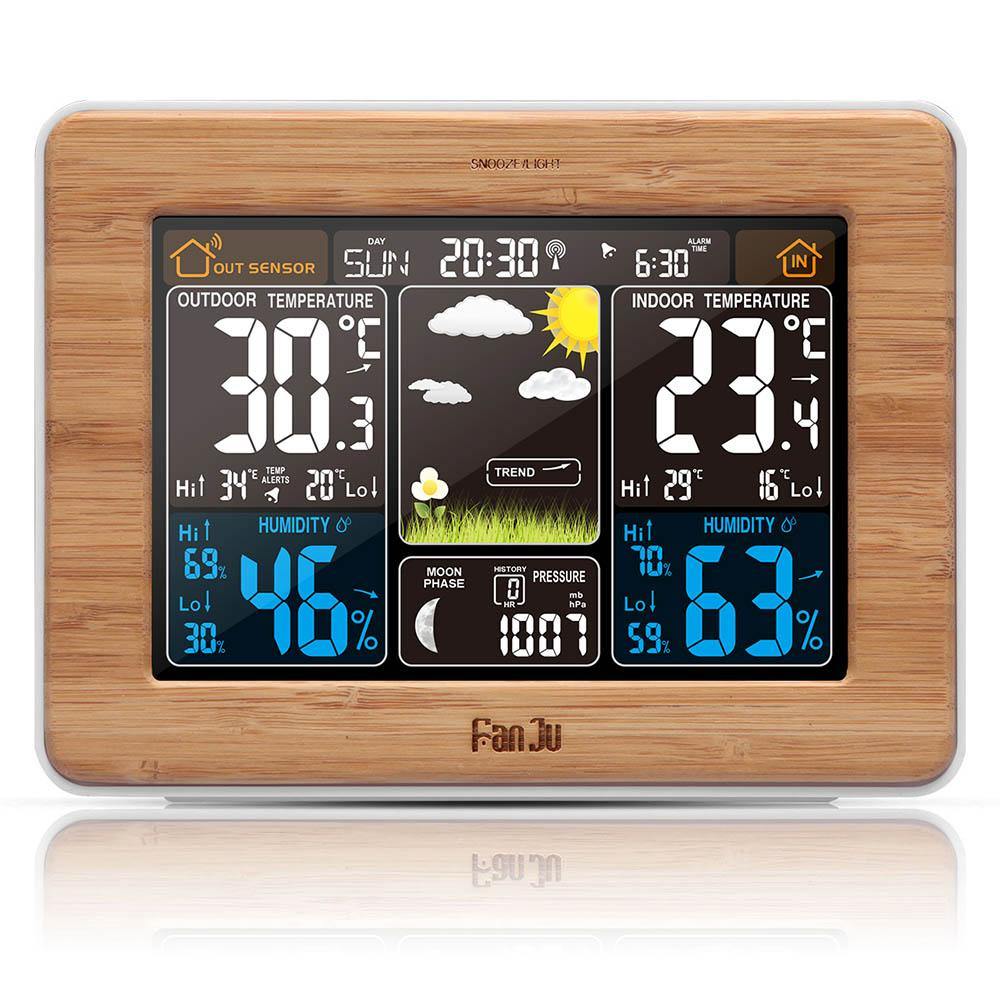 Wireless Weather Station, Color LCD Display, Indoor/Outdoor Sensor, USB Powered