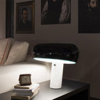 Bello Tafellamp | Italiaans Carrara Marmer, Nostalgisch Silhouet
