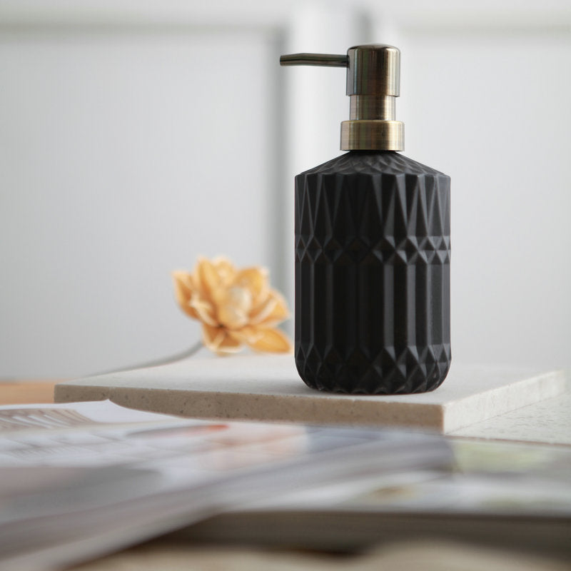 Soap Dispenser Clear Glass Refillable Manual Pump Compact